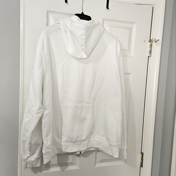Sale: Men's White Full Zip Hoodie - XL - Picture 4 of 7